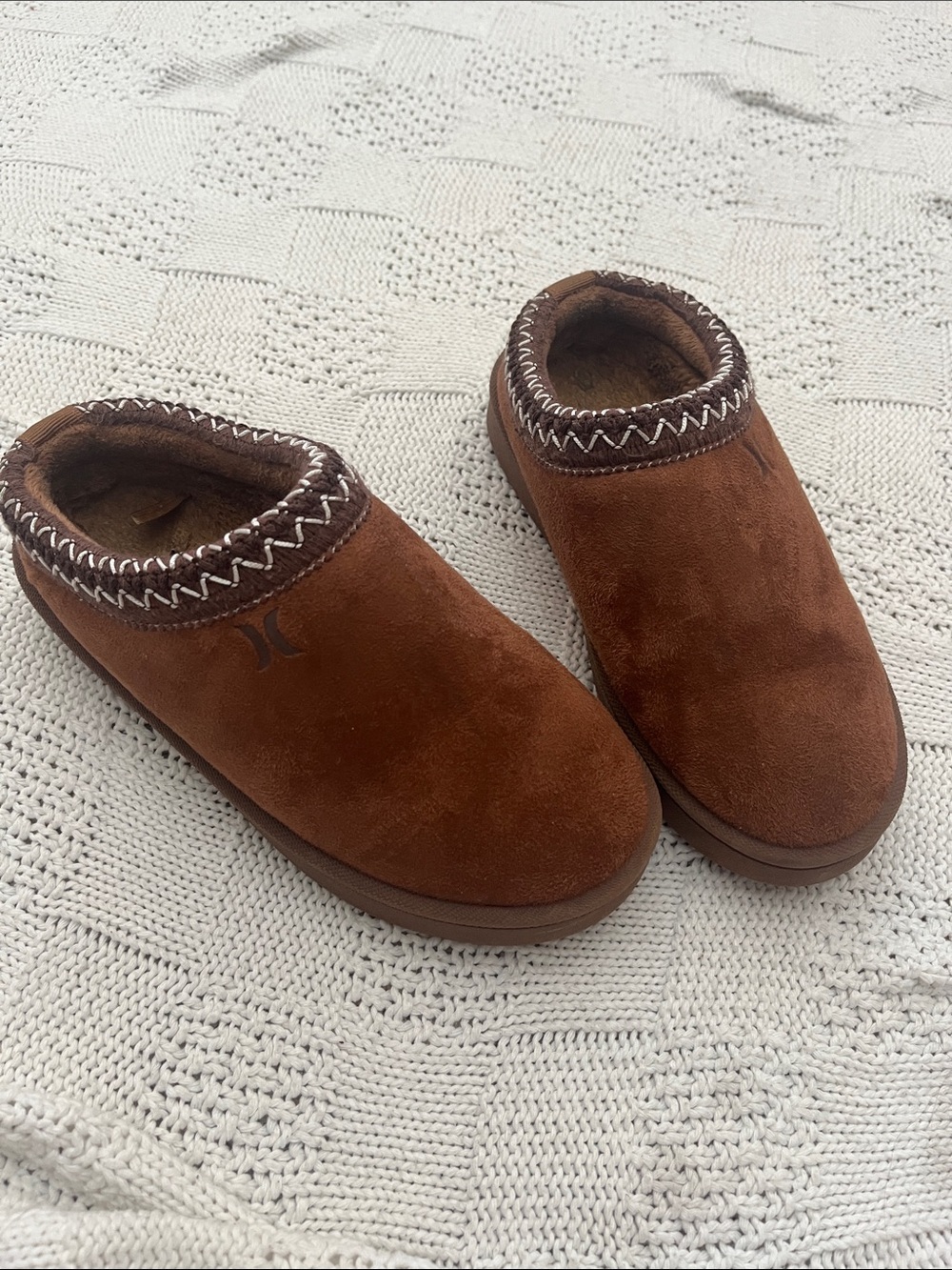 Hurley boys Brown Suede Slip-On Moccasin Loafers